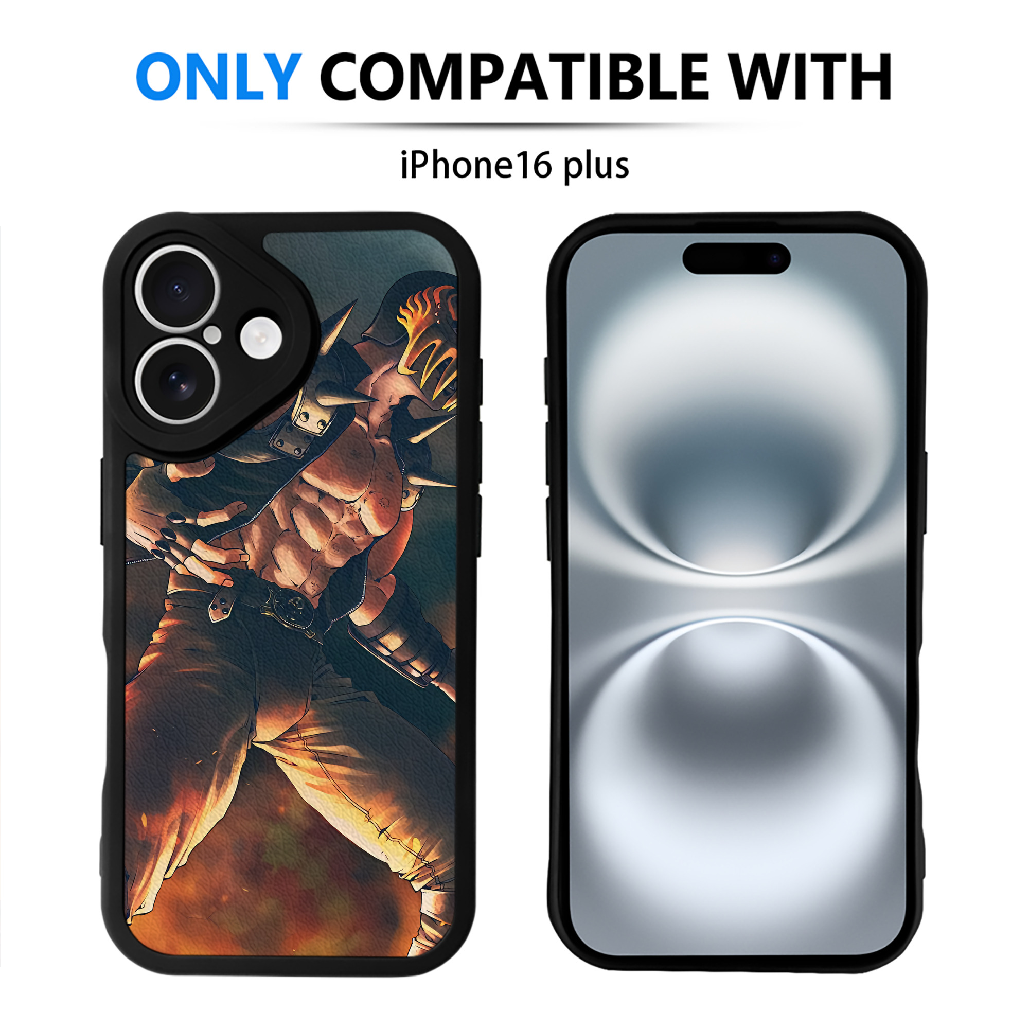 （画像用） 北斗の拳 Fist of the North Star 【iPhone 16シリーズ対応】シリコンスマホケース（レザー調） 材質：シリコン